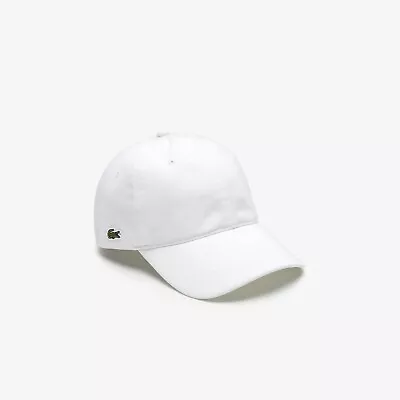 Lacoste K1015 Mens White Side Croc Twill Leather Strapback Cap One Size • $34