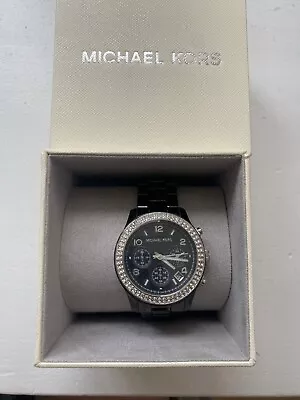 Michael Kors MK5190 Ceramic Runway Men’s Black Watch Boxed • £99.99