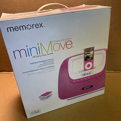 Memorex MiniMove Mix3 Portable Boombox For IPod Radio Mi3xPNK - Pink -NEW IN BOX • $50