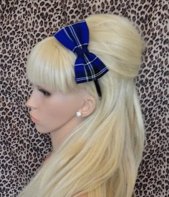 New Scotland Tartan Check Aliceband Hair Alice Hoop Head Band 4  Fabric Side Bow • £4.99