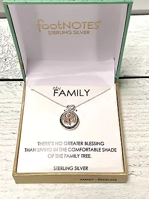 NIB Footnotes Sterling Silver Necklace My Family With Tree | Mother's Day Gift • $35.55