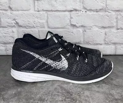 Nike Men's Flyknit Lunar3 'Oreo' 698181-010 Running Shoes Size 13 • $50.99