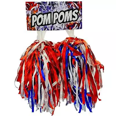 £9.59 • Buy Red Silver Blue American School 50's Dance Cheerleader Hen Fancy Dress Accessory