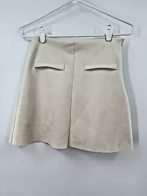 Zara Cream Mini Skirt Small With Faux Pockets • $16.99