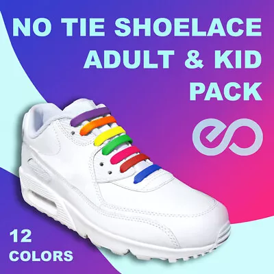 No Tie Elastic Silicone Shoe Laces Shoelaces Sneakers Runners Child Adult Unisex • $4.39