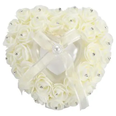 £7.73 • Buy Wedding Ring Pillow Heart-shaped Ring Bearer Cushion For Wedding Party Wedding