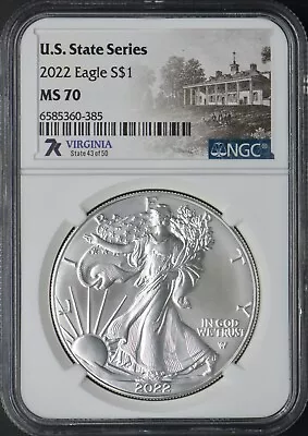 2022 American Silver Eagle - NGC MS70 - 7K Virginia - ✪COINGIANTS✪ • $79.94