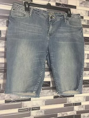 J Jill Denim Skinny Jean Shorts Size 14 Stretch Comfort Modest • $12.95