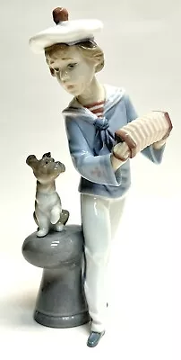 Lladro  Seaside Serenade  Boy Playing Accordion For Dog 6197 Figurine  • $249