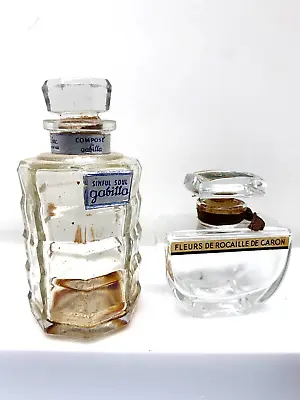 VTG Pair Perfume Bottles.  Sinful Soul By Gabilla  Fleurs De Rocaille By Caron. • $22