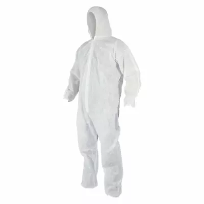 Wasip White Disposable Polypropylene Coverall Size Large **FREE SHIPPING USA** • $7.50