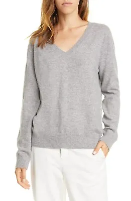 Vince Cashmere Weekend V-neck Sweater Steel Gray Size M Nwt • $90