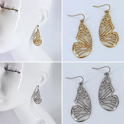 Matte Tone Gold Or Silver Finish Monarch Butterfly Cut Out Half Wings • $9.99