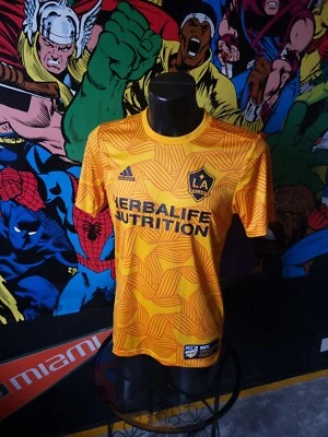 £35 • Buy LA Galaxy Kick Childhood Cancer 2019 Pre Match Shirt - Adidas Small
