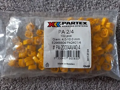 Partex PA 2/4 Cable Markers - Numbers 4 (500 Pieces) • £5