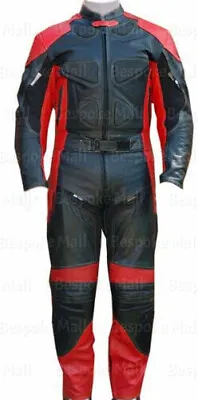 New Mens Motorcycle Racing Cowhide Leather Two Piece Suit Safety Pads-34 • $347.99