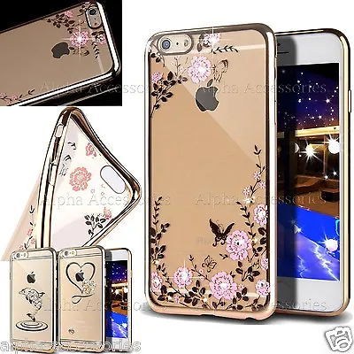 Case For IPhone XS 6S 6 Plus Bling Crystal Diamond Transparent Soft TPU Cover • £1.98