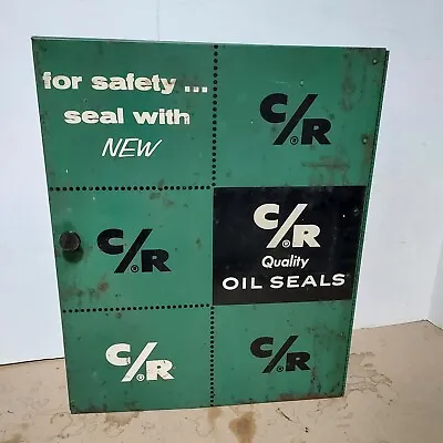 Vintage METAL C/R Quality Oil Seals Advertising Cabinet Display Case • $169