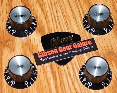 Epiphone Les Paul Knobs Set Black Top Hat Bell Guitar Parts ES-339 SG Custom 335 • $39.99