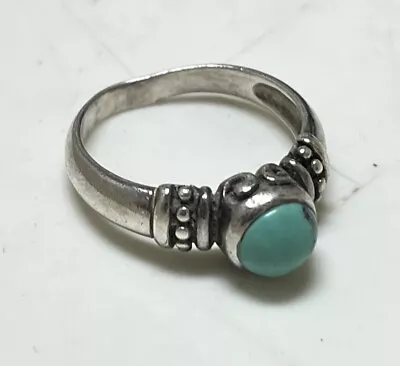 Old Pawn Turquoise Ring Sz 8.25 4.5G Tw Native Vtg Estate Found • $22