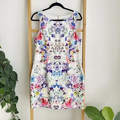 $45 • Buy Forever New Womens Mini Dress Size 14 White Floral Party Cocktail Zip