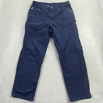 Carhartt Pants Mens 38x34 Blue Canvas Carpenter Loose Fit Duck Utility Work • $25.99