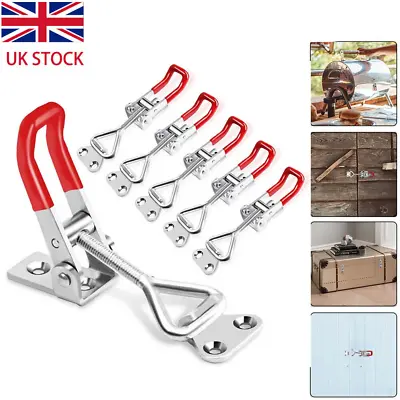 10Pcs Latch Catch Metal Steel Cabinet Boxes Handle Toggle Lock Clamp Hasp • £6.89