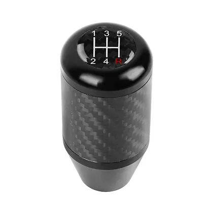 Universal 5 SPEED Black Carbon Fiber Racing Gear Stick Shift Knob For MT Manual • $18