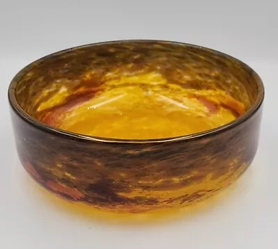 Muller Freres Luneville France Mottled Rare Color Art Glass Large Console Bowl  • $409.99