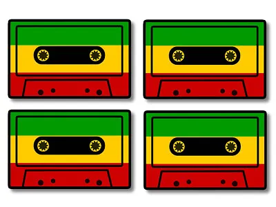 8 Track Mix Tape Rastafari Rastafarian Reggae Vinyl Sticker Decal Pack - 4 Pack • $4.99