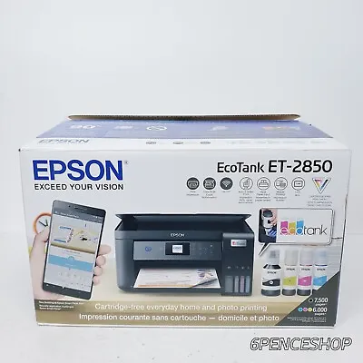 OB Epson EcoTank ET-2850 Black AIO Supertank Wireless Color Inkejet Printer • $164.99