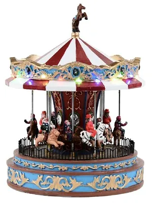 Rotating Musical Christmas Carousel With Multi Colour LED Illumination - 25cm • $99.95