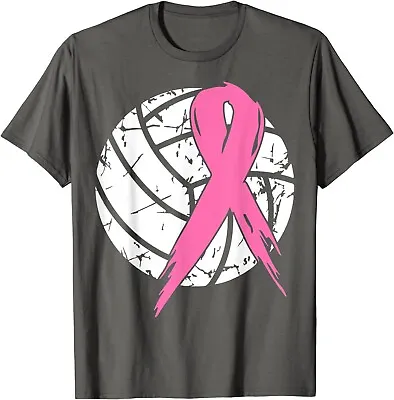 Women’s Breast Cancer Pink Ribbon Volleyball Awareness Costume T-Shirt. Size:S • $14