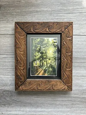 Vintage Ornate Hand Carved Wood Picture Frame Mexico • $30