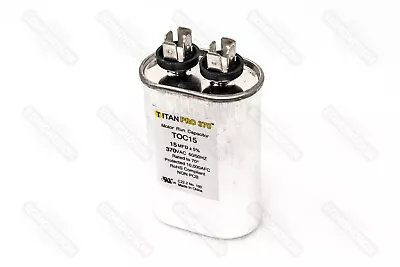 Packard Titan PRO TOC15 Motor Run Capacitor 15 MFD 370 Volt Oval • $6.85