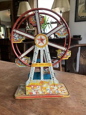 Ohio Art Co Vintage Tin  Ferris Wheel Toy In Working Condition 1930s-50s • $150