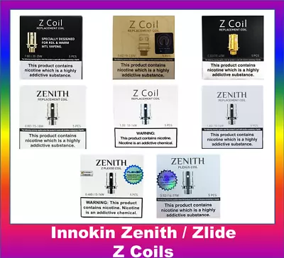 Innokin Zenith Zlide Z Coils 0.3ohm/0.6ohm/0.8ohm/1.0ohm/1.6Ohm/0.48ohm/0.5Ohm • £7.49