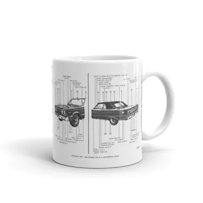 1967 GTX Mopar Parts Manual Exterior Illustration Coffee Mug Hardtop Convertible • $14.99