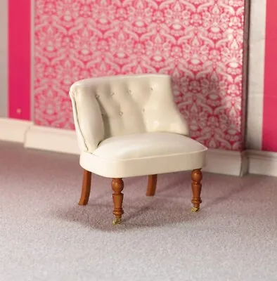 Dollhouse Miniature White Bijoux Chair • $24.50