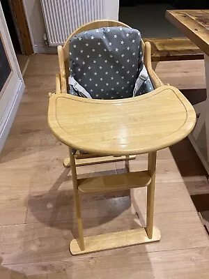 East Coast Wooden High Chair With Seat Cushion • £25