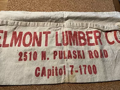 Vintage  Elmont Lumber Co. Chicago IL Canvas Nail Apron  Free Ship • $16