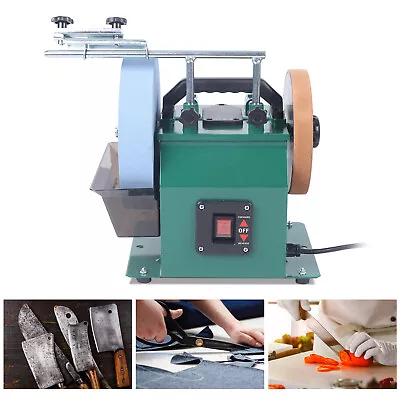 Electric Knife Sharpener Water-cooled Grinder Bench Wet Stone Grinding Machine • $222.30