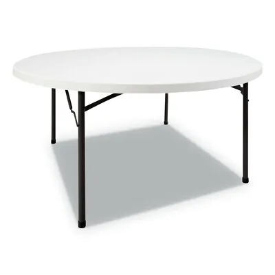 Alera PT60RW 60 In. X 29.25 In. Round Plastic Folding Table - White New • $265.29