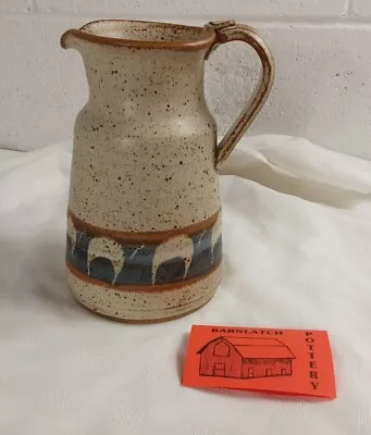 Alta Hackbarth Pottery Pitcher Vase Jug Signed MCM 9  Speckled Barnlatch Iowa • $44.95