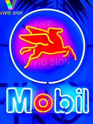 Mobil Gas Oil Mobilgas Pegasus Horse 20  Neon Sign Lamp Light HD Vivid Printing • $130.79