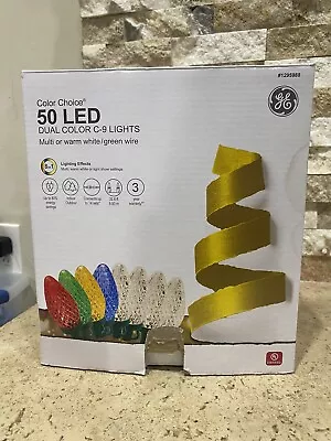 50 GE Color Choice Dual Color C9 LED Lights W/8 Functions White/Multi-Color • $36.99