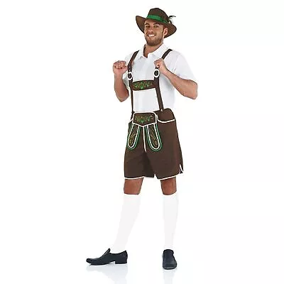 £32.99 • Buy Men`s Lederhosen Costume M-XL Adult German Fancy Dress Bavarian Beer Oktoberfest