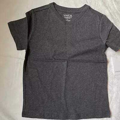 Vince Little Boys Solid Pima Cotton V-Neck Short Sleeve Tee Size 5 • $28