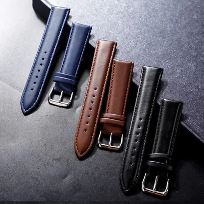£2.32 • Buy New 12-22mm Leather Watch Strap Bracelet Replacement Buckle Wrist Band 8 Colors