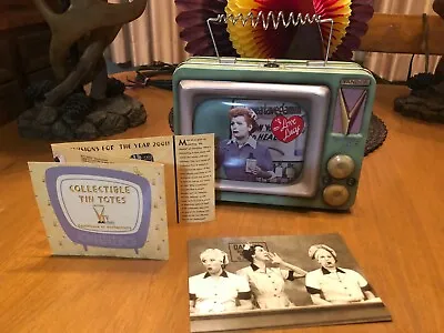 I Love Lucy Collectible Tin Tote Television Set Shape Vandor Series Box Ricardo • $16.95